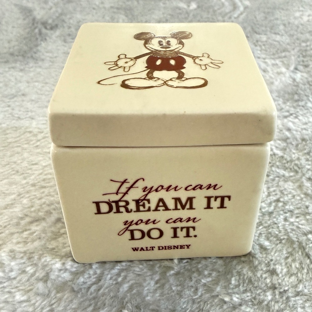 Hallmark Disney Mickey Mouse Trinket Box Dream It Do‎ It Quote Jewelry Box